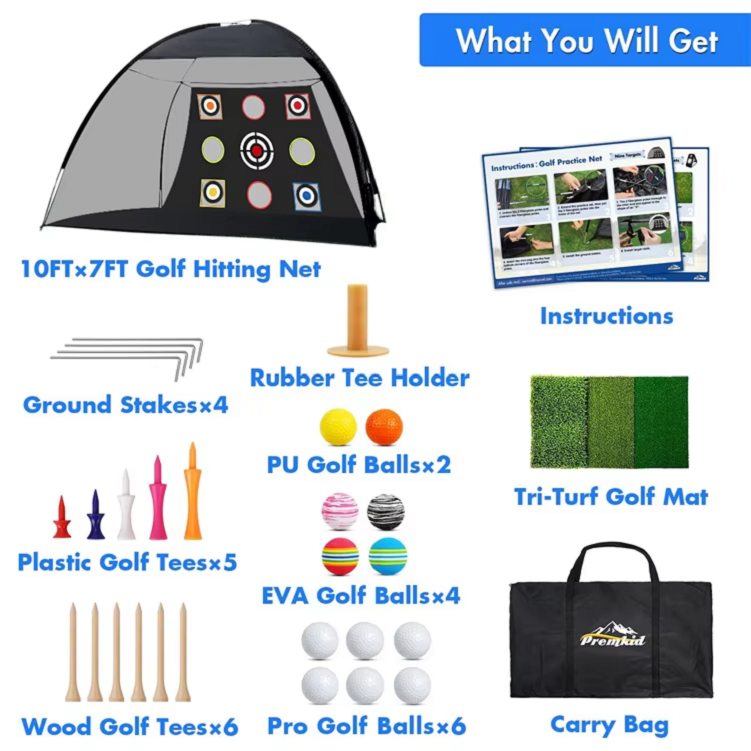 golf net with mat accessories