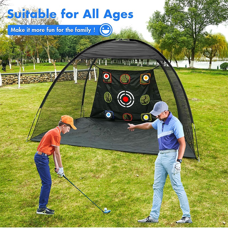 golf matt and net for family