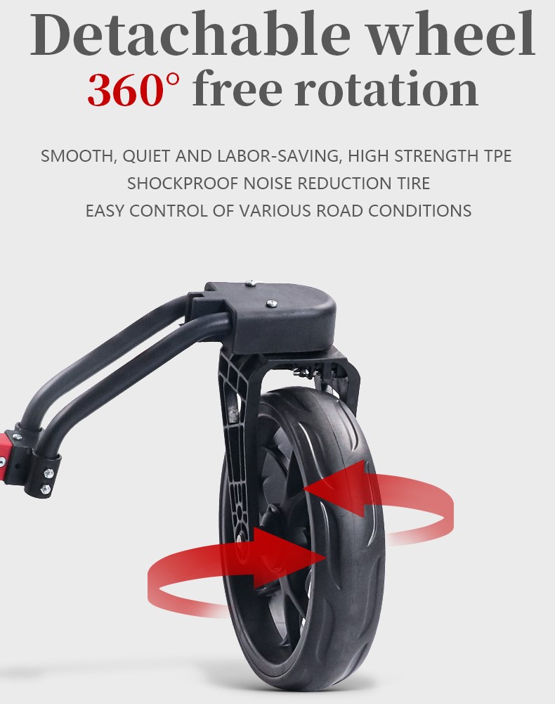 golf push cart with 360 front wheel