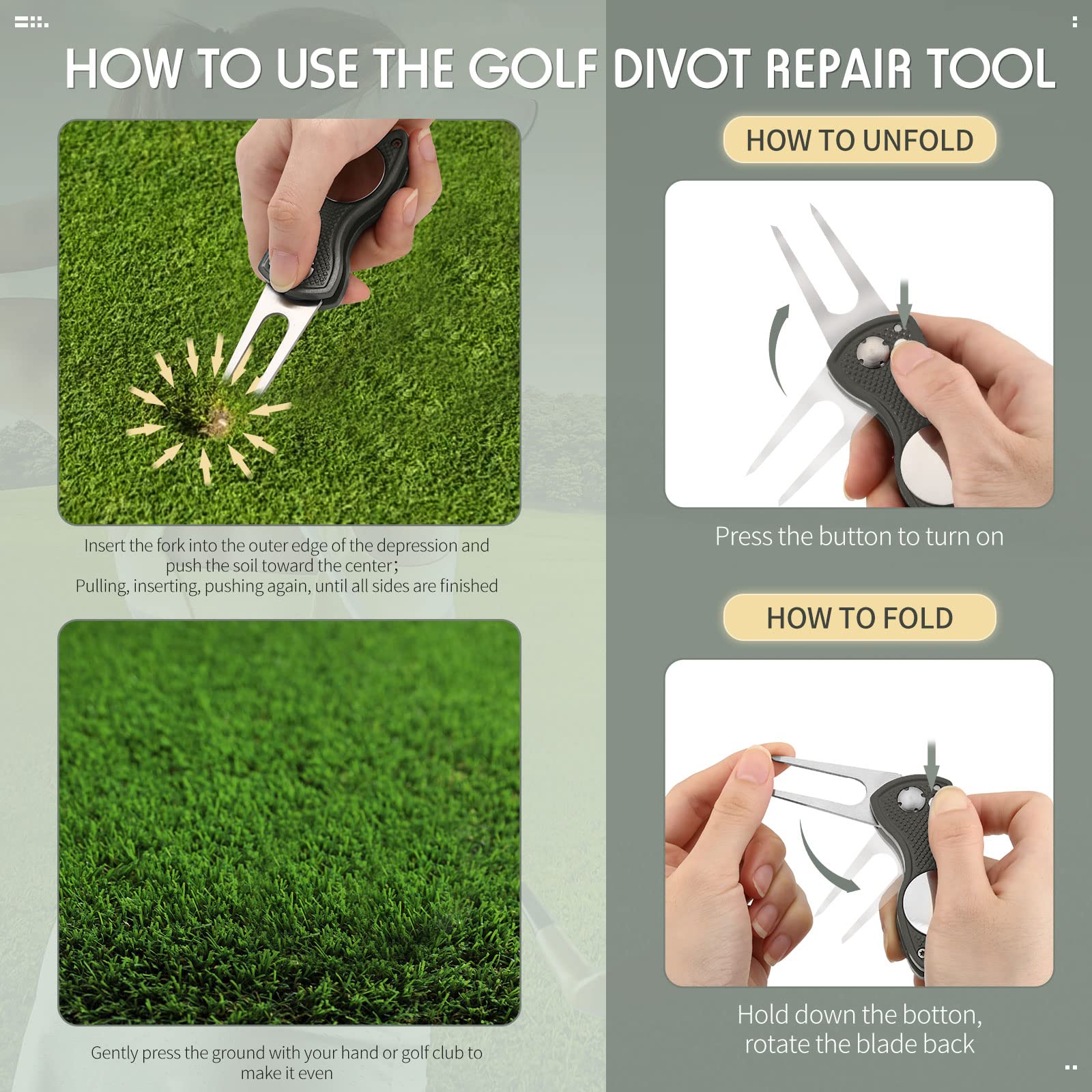 Aeswgof how to use golf divot tool
