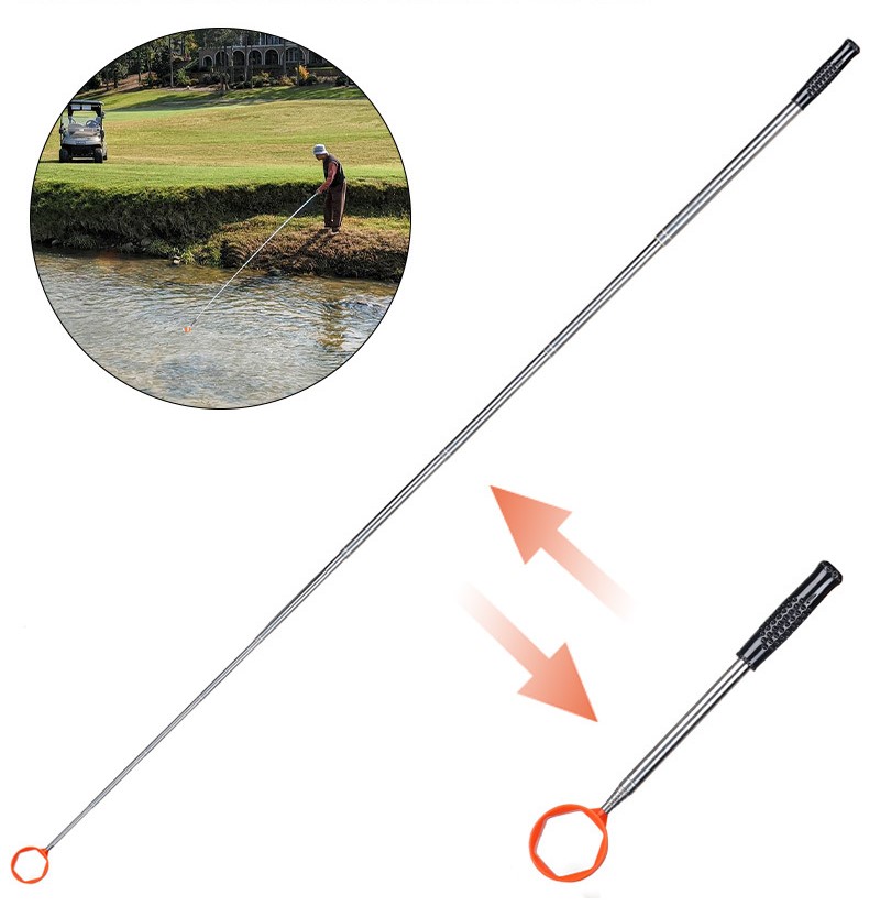 Extended telescopic golf ball retriever
