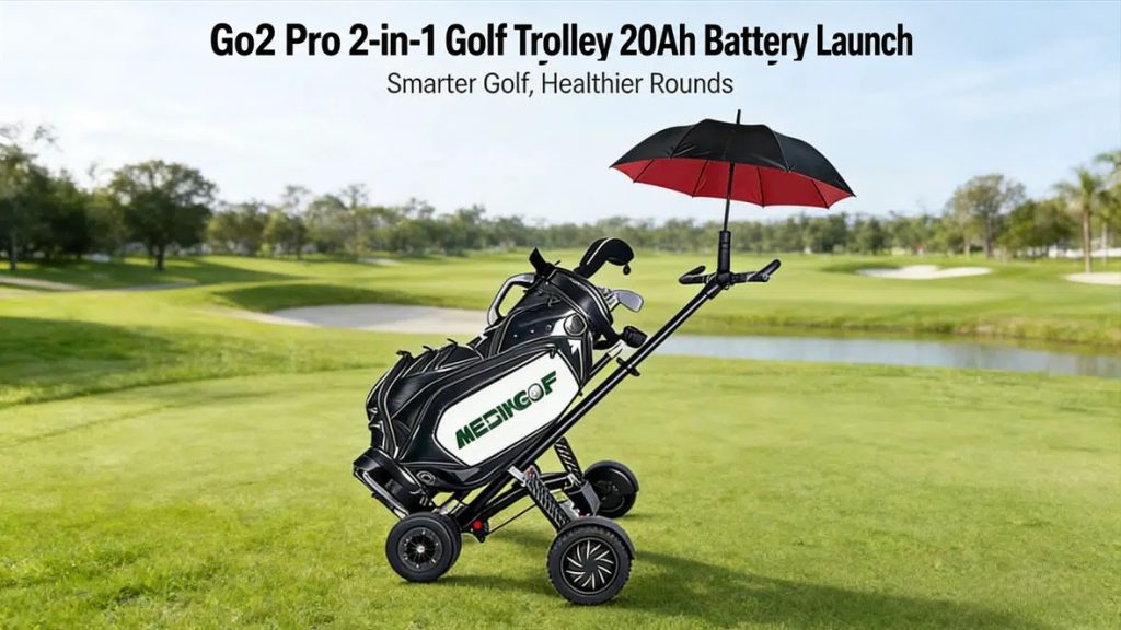 AESWGOF Go2 Pro 2-in-1 golf trolley scooter with 20Ah battery